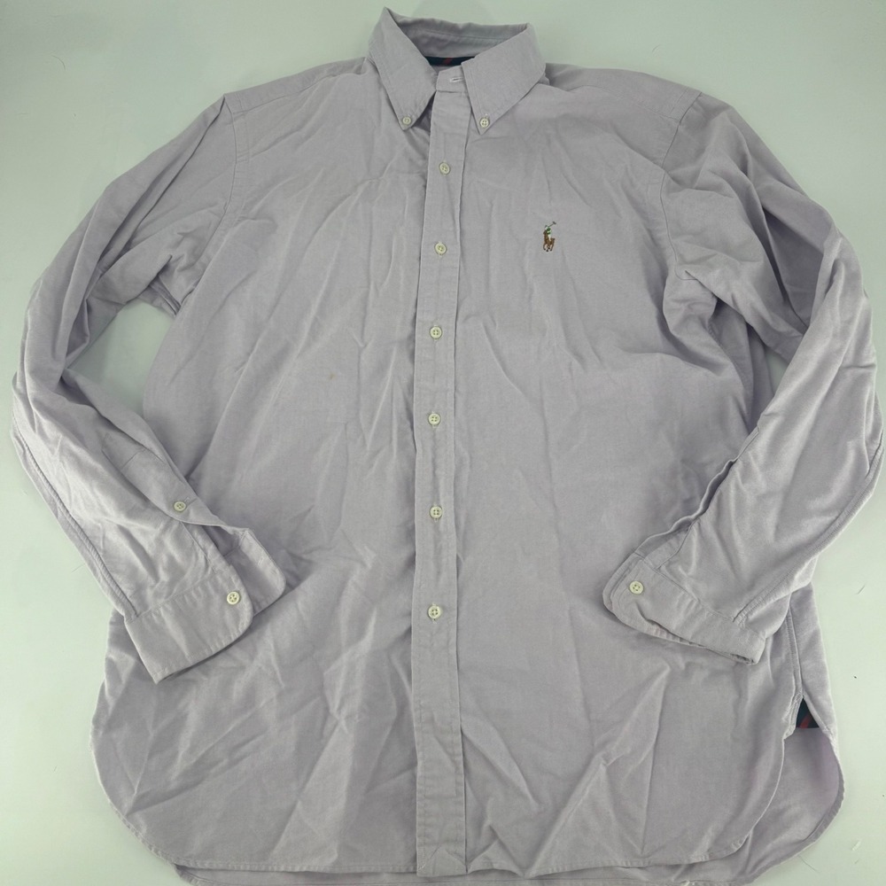 Ralph Lauren Mens Classic Fit Oxford Button Down Shirt Lavender Purple Large